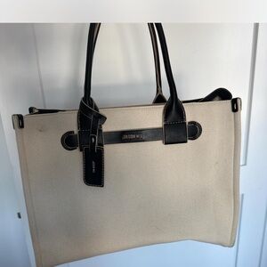 Jason Wu Canvas and Leather Tote in Cream and Black